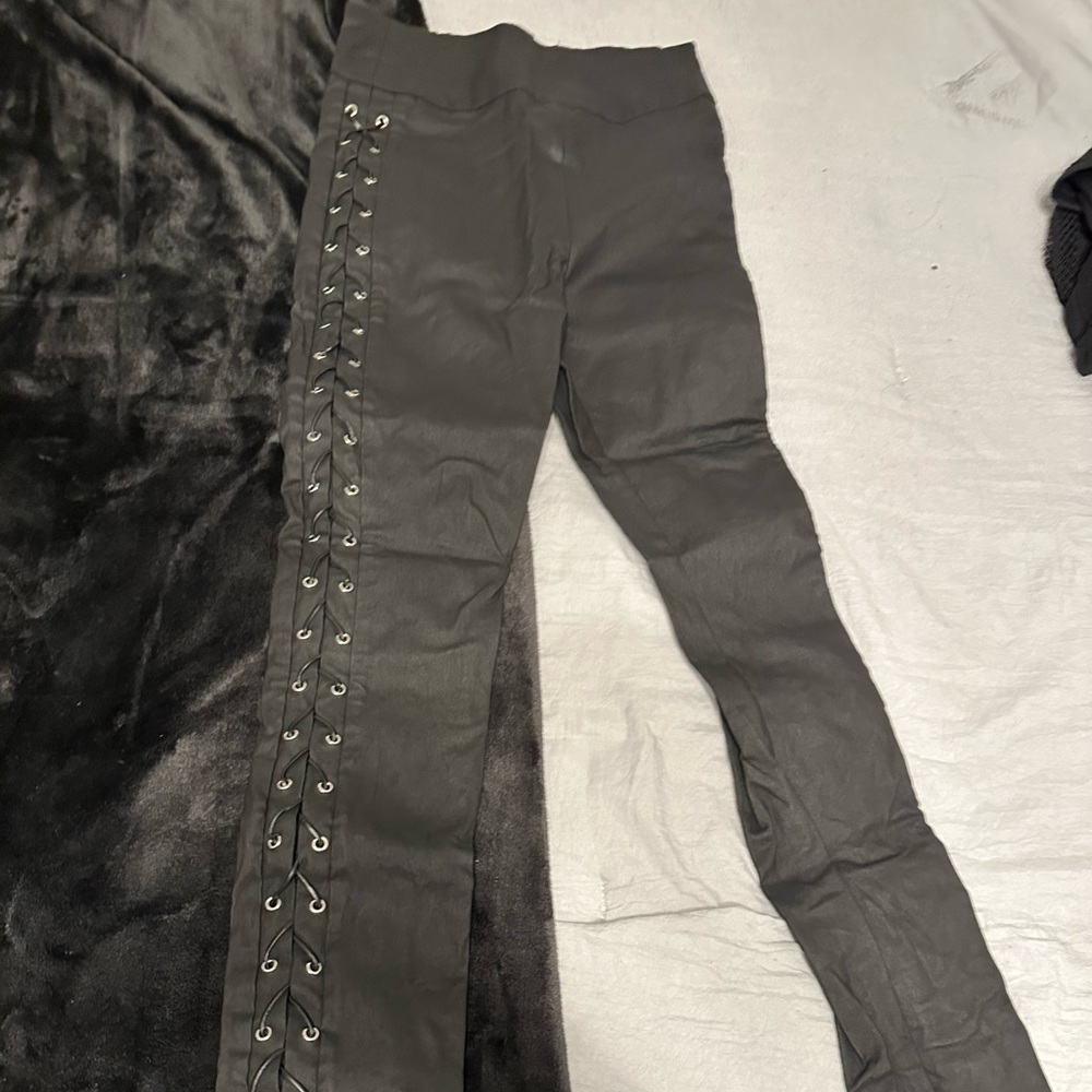 Tie up Leather Pants